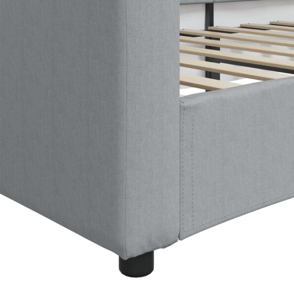 vidaXL Denná posteľ svetlosivá 100x190 cm látka – Obrázok 6