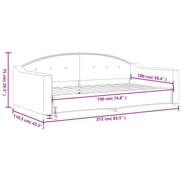 vidaXL Denná posteľ svetlosivá 100x190 cm látka – Obrázok 8
