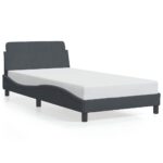 vidaXL Rám postele Dover tmavosivý 100x190 cm zamat – Obrázok 2