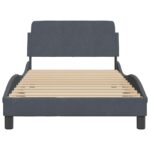 vidaXL Rám postele Dover tmavosivý 100x190 cm zamat – Obrázok 4