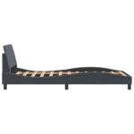 vidaXL Rám postele Dover tmavosivý 100x190 cm zamat – Obrázok 5