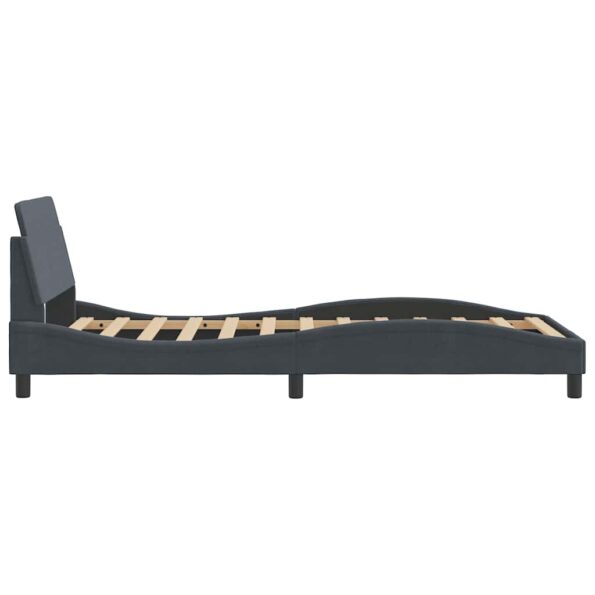 vidaXL Rám postele Dover tmavosivý 100x190 cm zamat – Obrázok 5