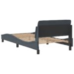 vidaXL Rám postele Dover tmavosivý 100x190 cm zamat – Obrázok 6