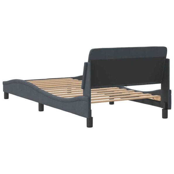 vidaXL Rám postele Dover tmavosivý 100x190 cm zamat – Obrázok 6