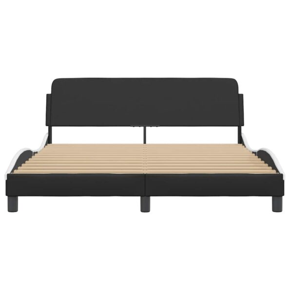 vidaXL Rám postele Dover čierno-biely 152x203 cm umelá koža – Obrázok 4