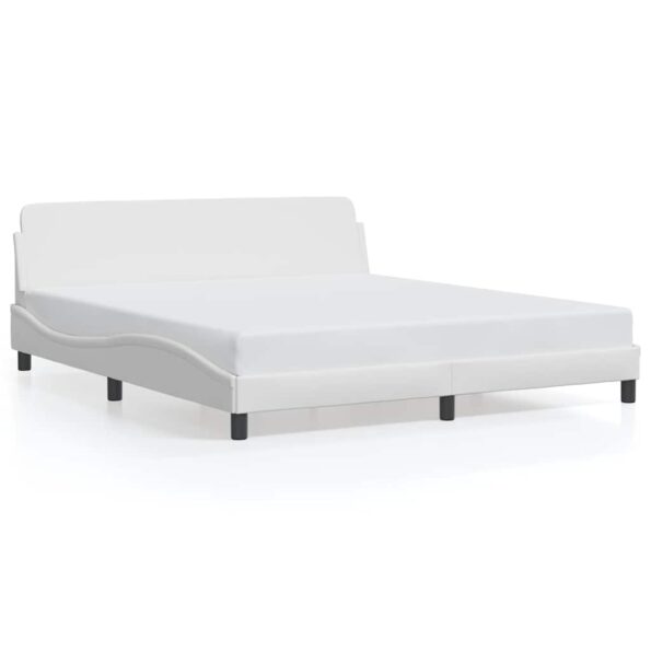 vidaXL Rám postele Dover biely 183x213 cm umelá koža – Obrázok 2