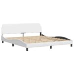 vidaXL Rám postele Dover biely 183x213 cm umelá koža – Obrázok 3