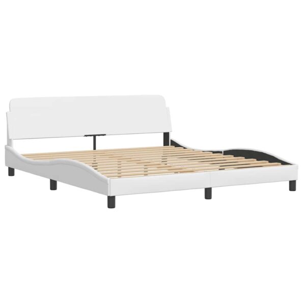 vidaXL Rám postele Dover biely 183x213 cm umelá koža – Obrázok 3