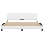 vidaXL Rám postele Dover biely 183x213 cm umelá koža – Obrázok 4