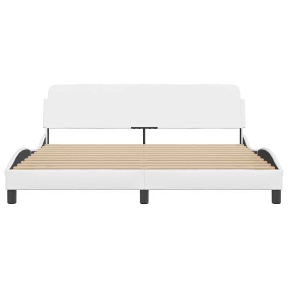 vidaXL Rám postele Dover biely 183x213 cm umelá koža – Obrázok 4