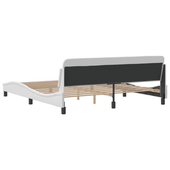 vidaXL Rám postele Dover biely 183x213 cm umelá koža – Obrázok 6
