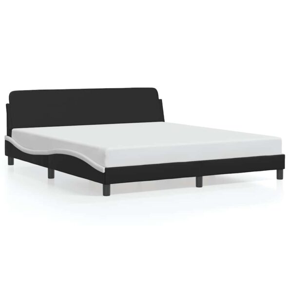 vidaXL Rám postele Dover čierny a biely 183x213 cm umelá koža – Obrázok 2