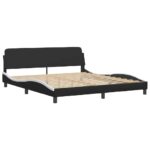 vidaXL Rám postele Dover čierny a biely 183x213 cm umelá koža – Obrázok 3