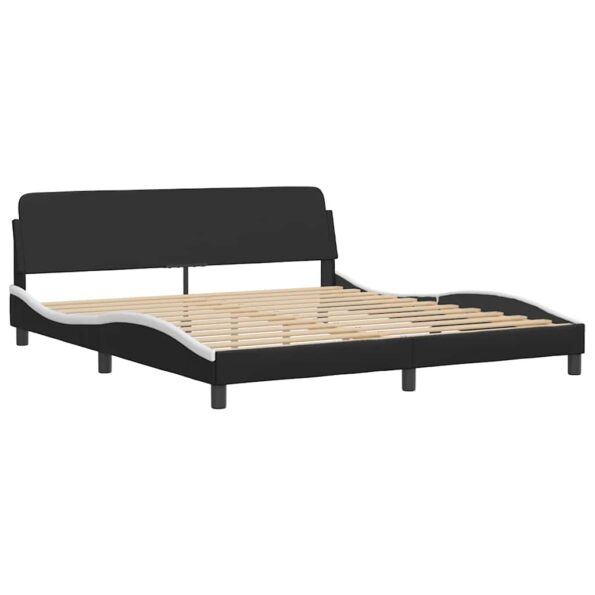vidaXL Rám postele Dover čierny a biely 183x213 cm umelá koža – Obrázok 3