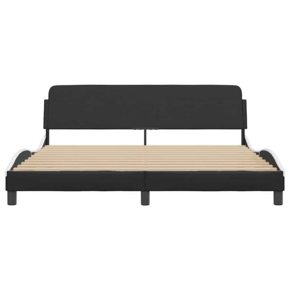 vidaXL Rám postele Dover čierny a biely 183x213 cm umelá koža – Obrázok 4