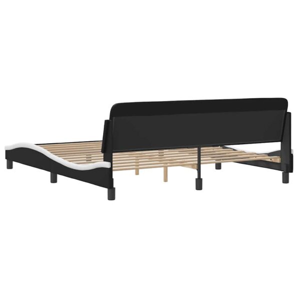 vidaXL Rám postele Dover čierny a biely 183x213 cm umelá koža – Obrázok 6