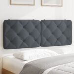 vidaXL Vankúš na čelo postele tmavosivý 137 cm zamat
