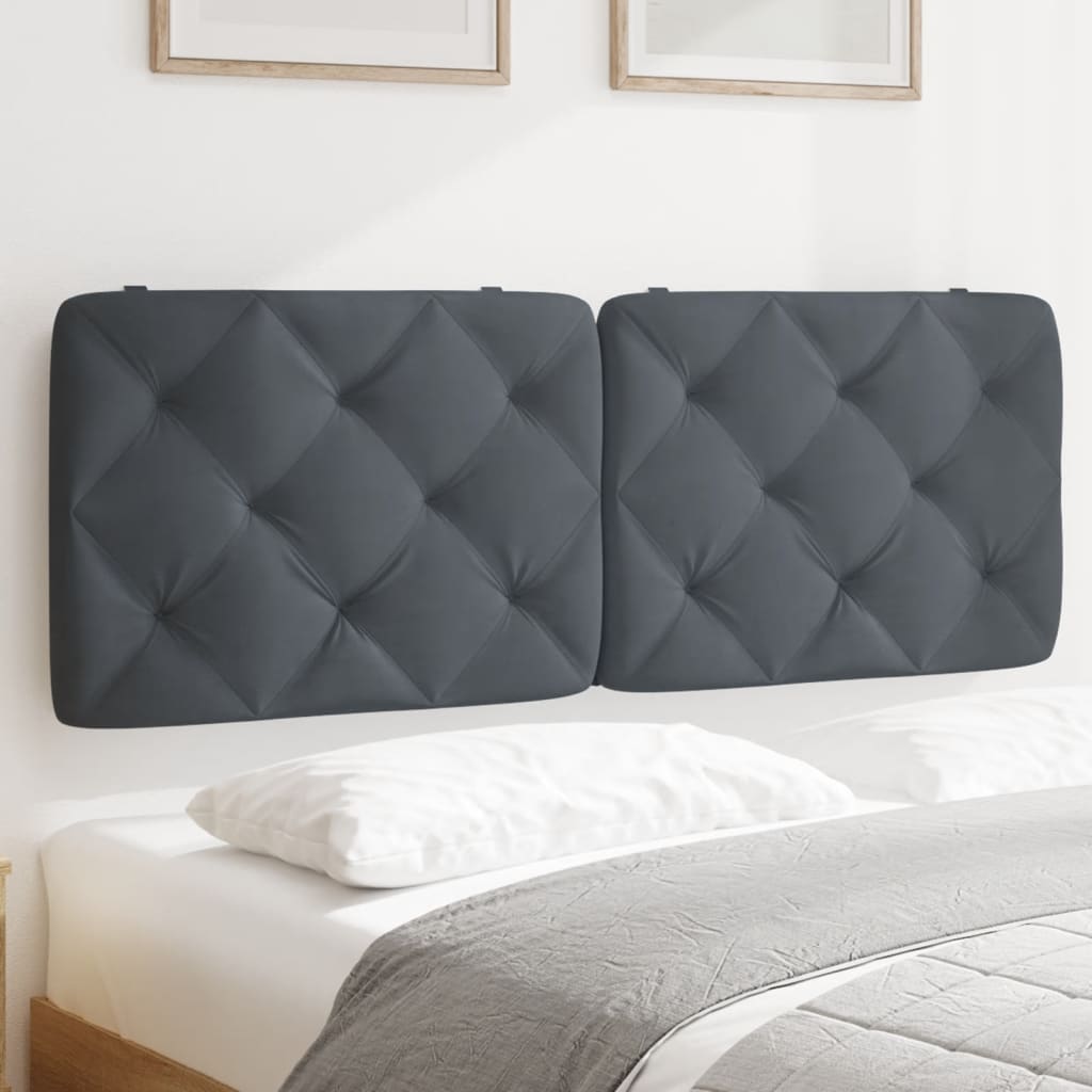 376076_1.jpg vidaXL Vankúš na čelo postele tmavosivý 137 cm zamat – Obrázok 1