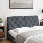 vidaXL Vankúš na čelo postele tmavosivý 137 cm zamat – Obrázok 3