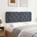 vidaXL Vankúš na čelo postele tmavosivý 137 cm zamat – Obrázok 4