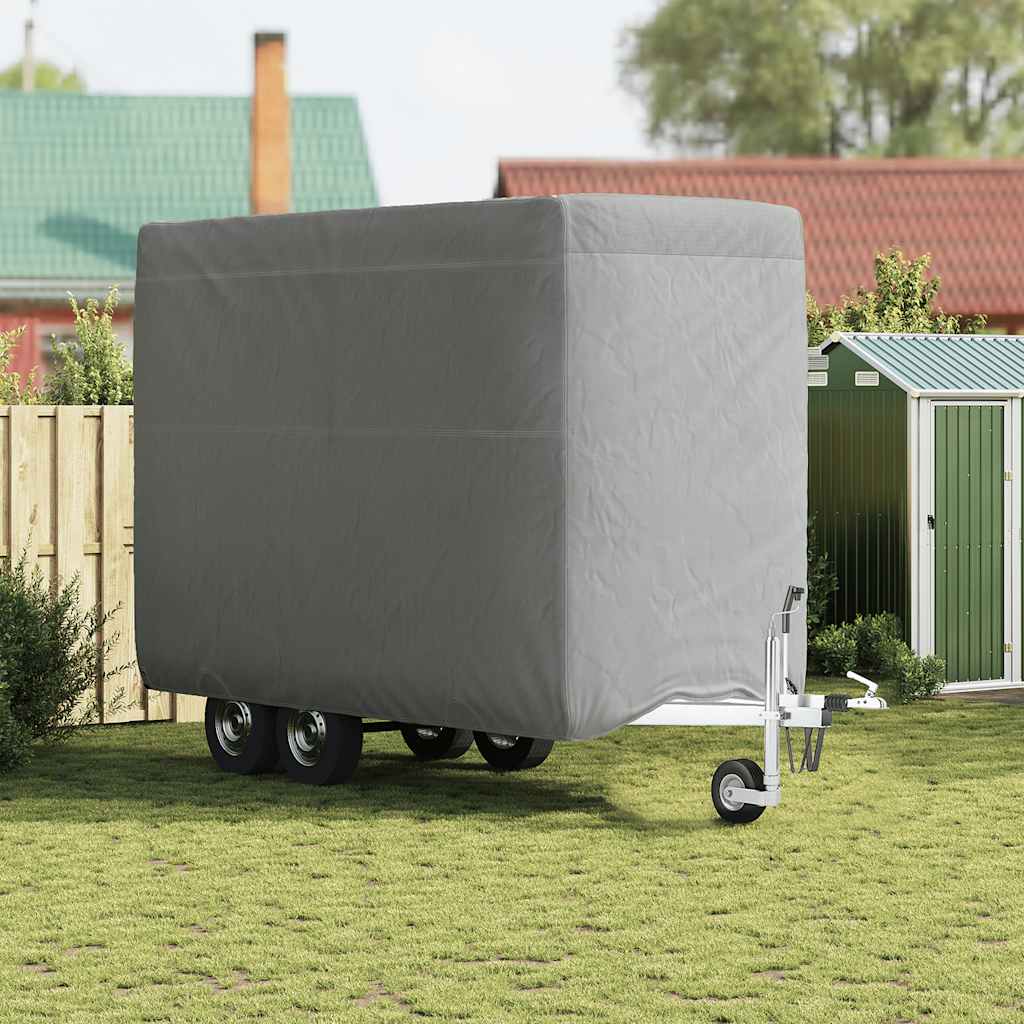 4015884_1.jpg vidaXL Kryt na konský príves, sivý, 396x178x250 cm, netkaná látka – Obrázok 1