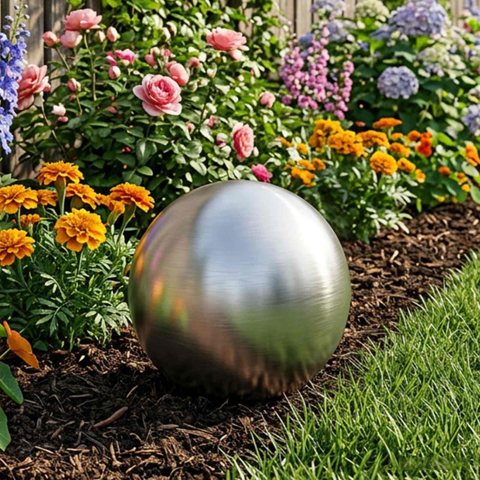 42008416_1.jpg vidaXL Brúsená guľa Ø 20 cm Strieborná Nerezová oceľ 201 – Obrázok 1