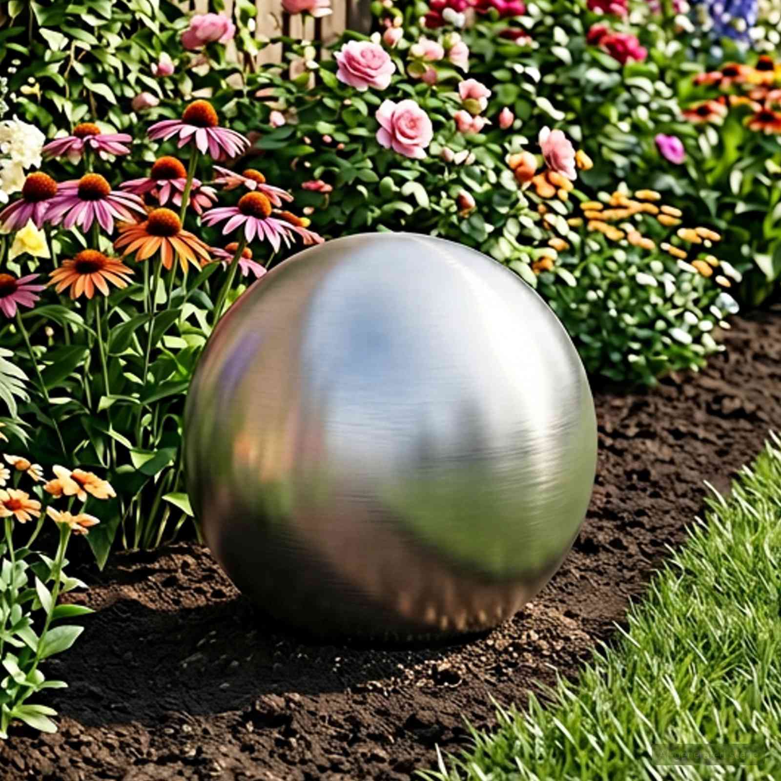 42008418_1.jpg vidaXL Brúsená guľa Ø 37,5 cm Strieborná Nerezová oceľ 201 – Obrázok 1
