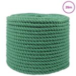 vidaXL Lano Zelená 1 x 1 x 2500 cm Bavlna – Obrázok 2