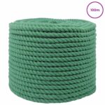vidaXL Lano Zelená 1,2 x 1,2 x 10000 cm Bavlna – Obrázok 2