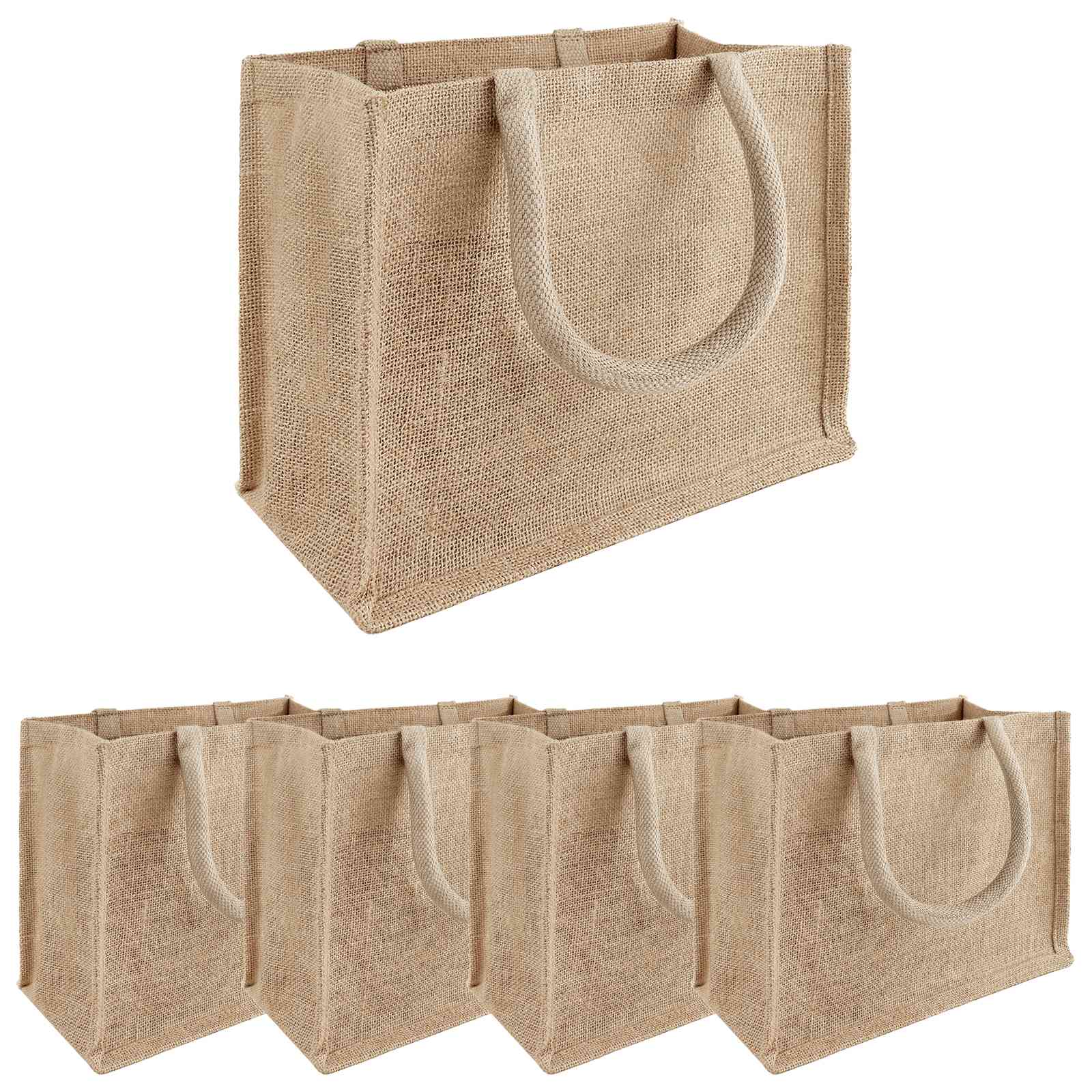 42012272_1.jpg vidaXL Jutové tašky 5 pcs Prírodná 26 x 22 x 14 cm 100% Tossa juta – Obrázok 1