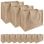 vidaXL Jutové tašky 10 pcs Prírodná 26 x 22 x 14 cm 100% Tossa juta