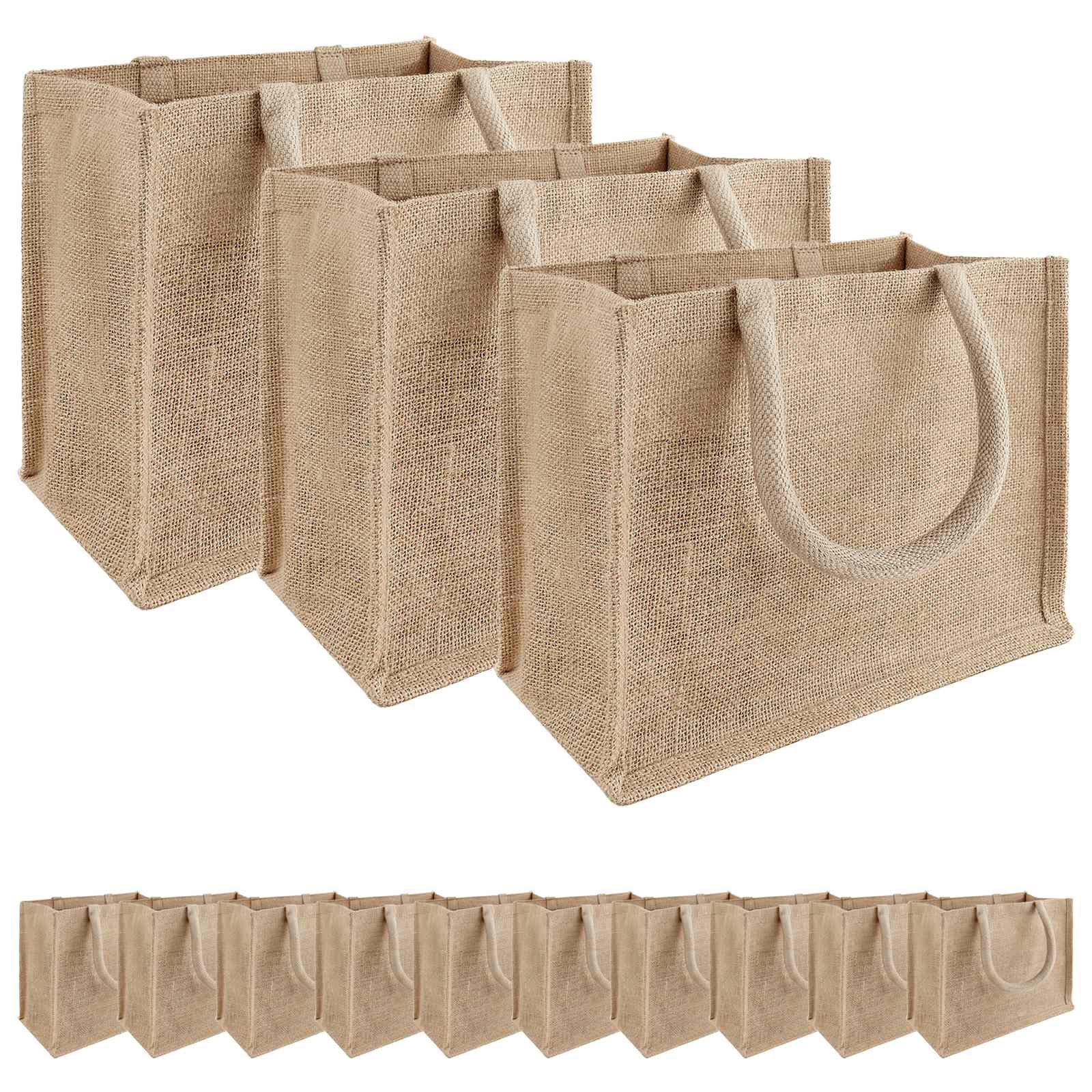 42012274_1.jpg vidaXL Jutové tašky 50 pcs Prírodná 26 x 22 x 14 cm 100% Tossa juta – Obrázok 1
