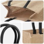 vidaXL Jutové tašky 50 pcs Prírodná a čierna 26 x 22 x 14 cm – Obrázok 3