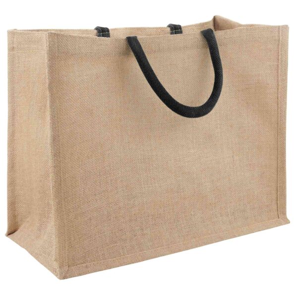 vidaXL Jutové tašky 10 pcs Prírodná a čierna 42 x 33 x 19 cm – Obrázok 2