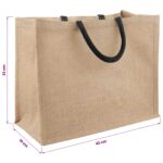 vidaXL Jutové tašky 10 pcs Prírodná a čierna 42 x 33 x 19 cm – Obrázok 4