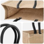 vidaXL Jutové tašky 50 pcs Prírodná a čierna 42 x 33 x 19 cm – Obrázok 3
