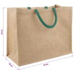 vidaXL Jutové tašky 5 pcs Prírodná a zelená 42 x 33 x 19 cm – Obrázok 4