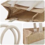 vidaXL Jutové tašky s vreckom 5 pcs Prírodná a biela 26 x 22 x 14 cm – Obrázok 3