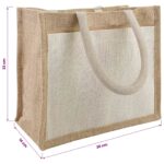 vidaXL Jutové tašky s vreckom 5 pcs Prírodná a biela 26 x 22 x 14 cm – Obrázok 4