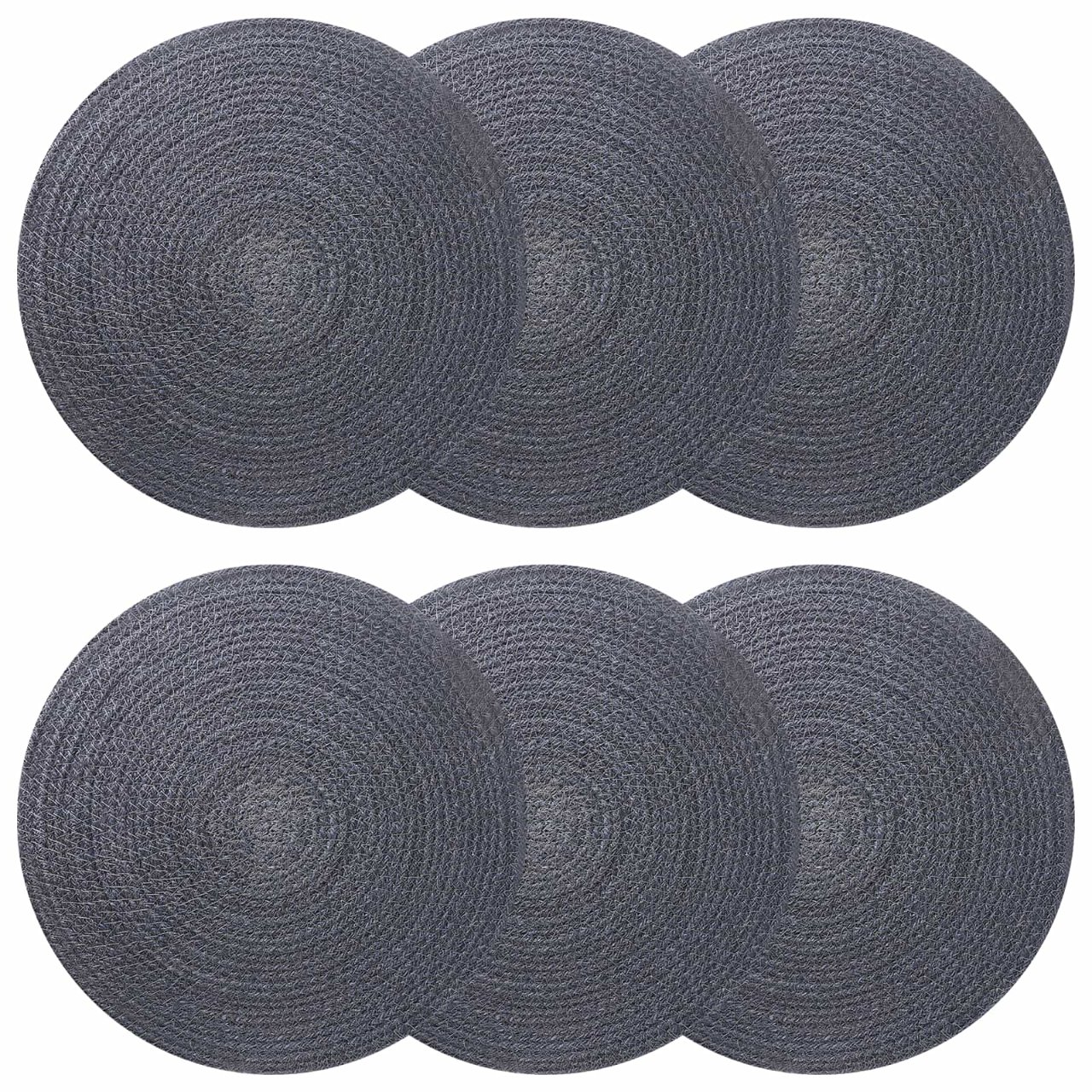 42012309_1.jpg vidaXL Jutové podložky 6 pcs Tmavosivá Ø 30 cm 100% Tossa juta – Obrázok 1