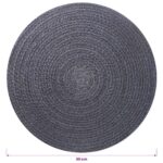 vidaXL Jutové podložky 6 pcs Tmavosivá Ø 30 cm 100% Tossa juta – Obrázok 5