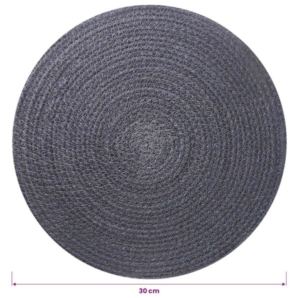 vidaXL Jutové podložky 6 pcs Tmavosivá Ø 30 cm 100% Tossa juta – Obrázok 5