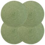 vidaXL Jutové podložky 4 pcs Olivovo zelená Ø 30 cm 100% Tossa juta