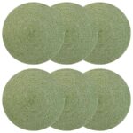 vidaXL Jutové podložky 6 pcs Olivovo zelená Ø 30 cm 100% Tossa juta
