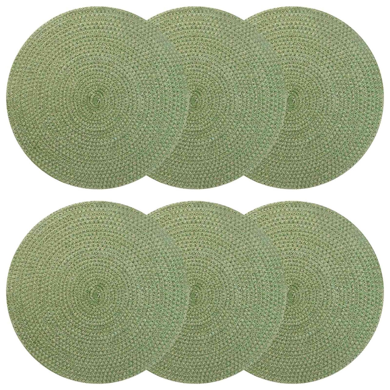 42012312_1.jpg vidaXL Jutové podložky 6 pcs Olivovo zelená Ø 30 cm 100% Tossa juta – Obrázok 1