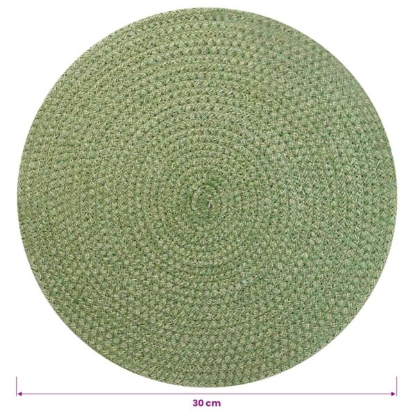vidaXL Jutové podložky 6 pcs Olivovo zelená Ø 30 cm 100% Tossa juta – Obrázok 5