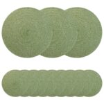 vidaXL Jutové podložky 12 pcs Olivovo zelená Ø 30 cm 100% Tossa juta