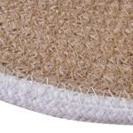 vidaXL Jutové podložky 6 pcs Prírodná a biela Ø 30 cm 100% Jutová vlna – Obrázok 3