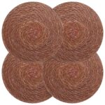 vidaXL Koberčeky z morskej trávy 4 pcs Hnedá Ø 30 cm 100% Morská tráva