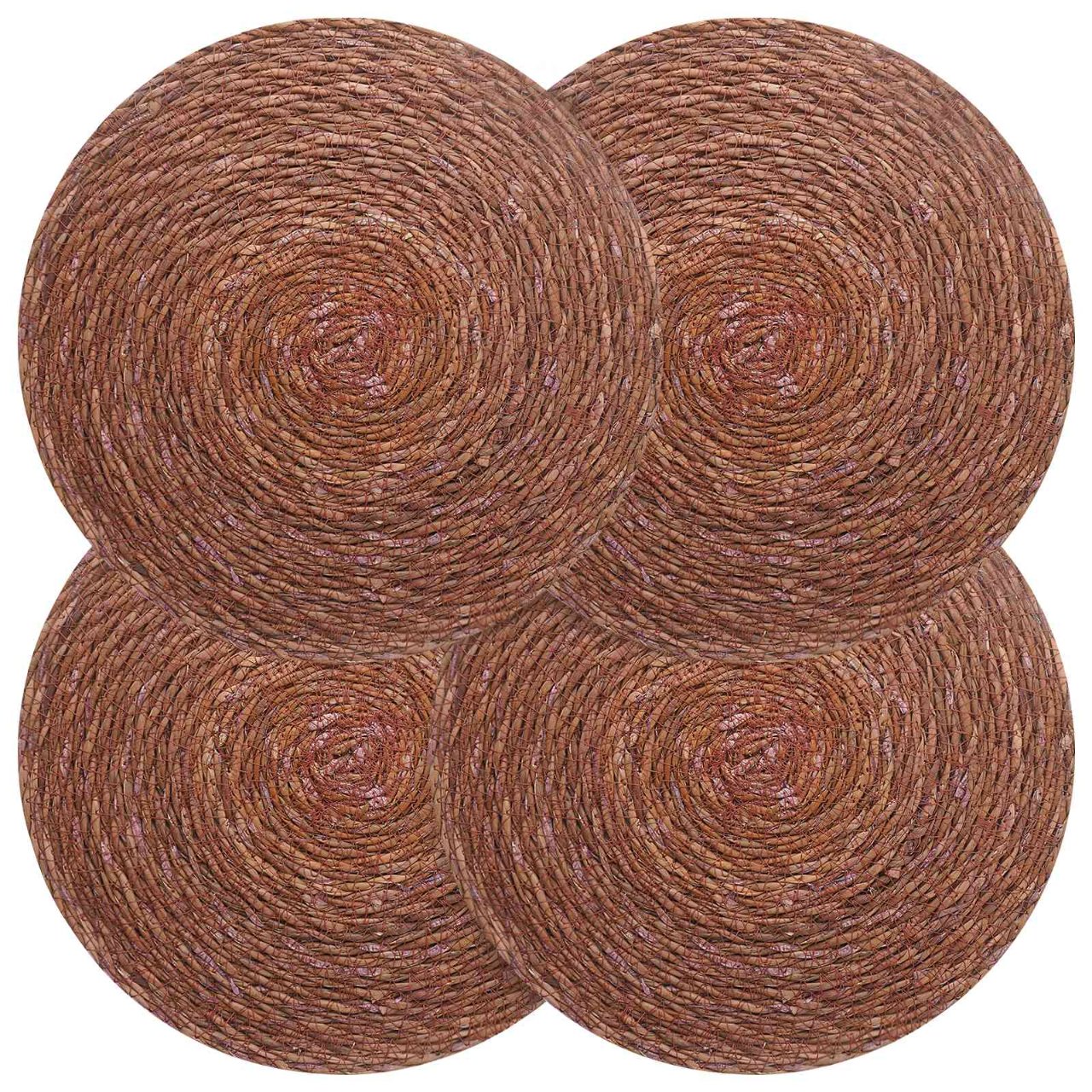 42012324_1.jpg vidaXL Koberčeky z morskej trávy 4 pcs Hnedá Ø 30 cm 100% Morská tráva – Obrázok 1